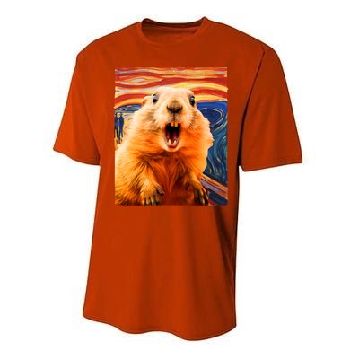 Funny Groundhog Day The Scream Painting Performance Sprint T-Shirt