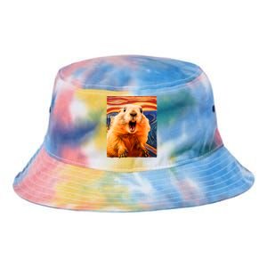 Funny Groundhog Day The Scream Painting Tie Dye Newport Bucket Hat