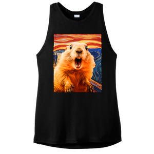 Funny Groundhog Day The Scream Painting Ladies PosiCharge Tri-Blend Wicking Tank