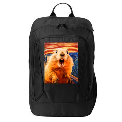 Funny Groundhog Day The Scream Painting City Backpack