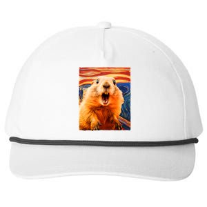 Funny Groundhog Day The Scream Painting Snapback Five-Panel Rope Hat