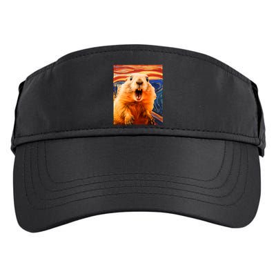 Funny Groundhog Day The Scream Painting Adult Drive Performance Visor