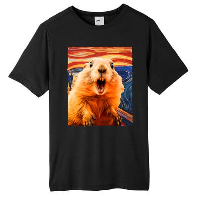 Funny Groundhog Day The Scream Painting Tall Fusion ChromaSoft Performance T-Shirt