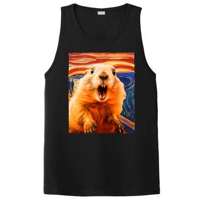 Funny Groundhog Day The Scream Painting PosiCharge Competitor Tank