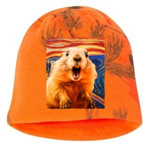 Funny Groundhog Day The Scream Painting Kati - Camo Knit Beanie