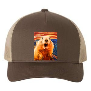 Funny Groundhog Day The Scream Painting Yupoong Adult 5-Panel Trucker Hat