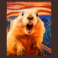 Funny Groundhog Day The Scream Painting Cooling Performance Crew T-Shirt