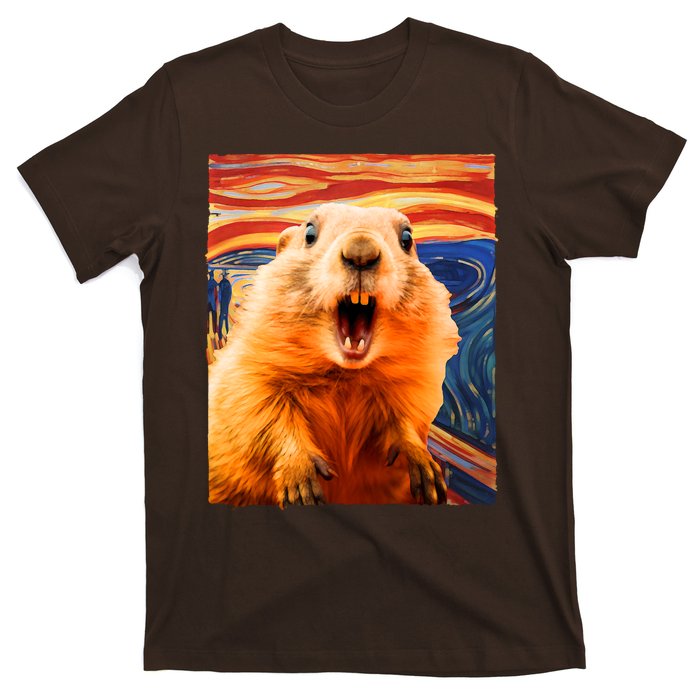 Funny Groundhog Day The Scream Painting T-Shirt