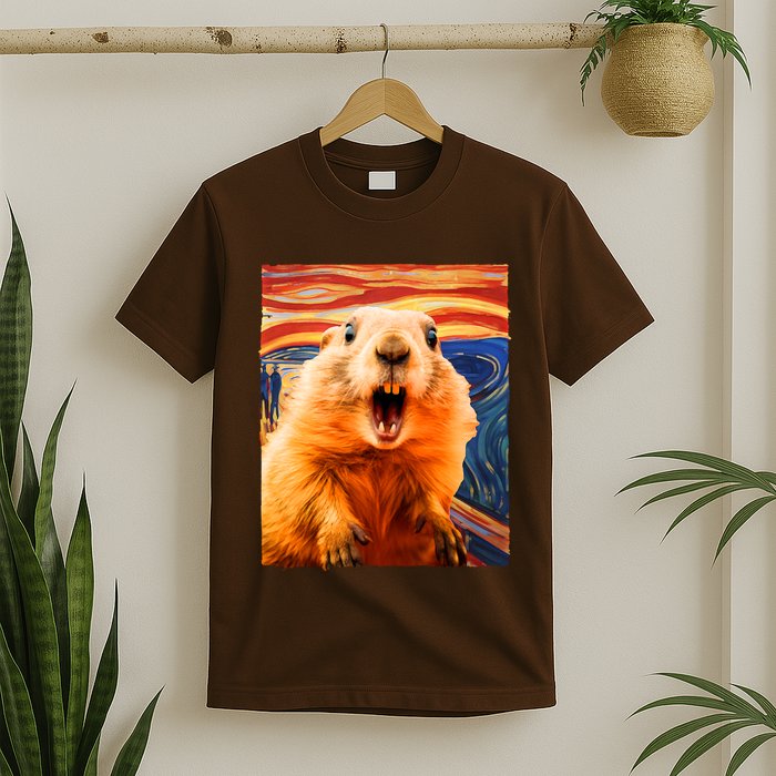 Funny Groundhog Day The Scream Painting T-Shirt