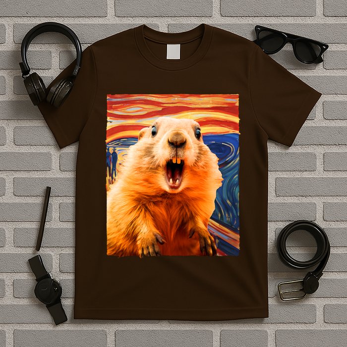 Funny Groundhog Day The Scream Painting T-Shirt