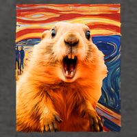 Funny Groundhog Day The Scream Painting Vector Backpack