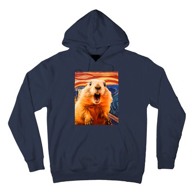 Funny Groundhog Day The Scream Painting Hoodie