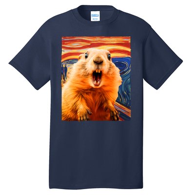 Funny Groundhog Day The Scream Painting Tall T-Shirt