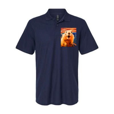 Funny Groundhog Day The Scream Painting Softstyle Adult Sport Polo