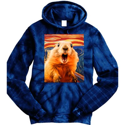 Funny Groundhog Day The Scream Painting Tie Dye Hoodie