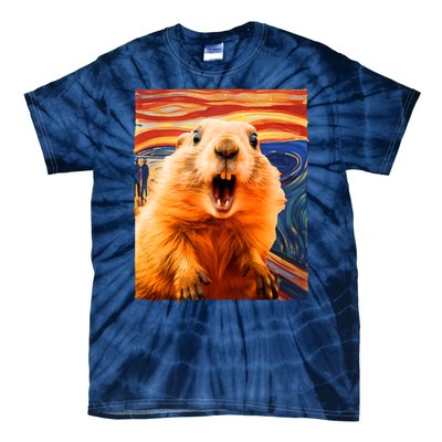 Funny Groundhog Day The Scream Painting Tie-Dye T-Shirt