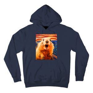 Funny Groundhog Day The Scream Painting Tall Hoodie