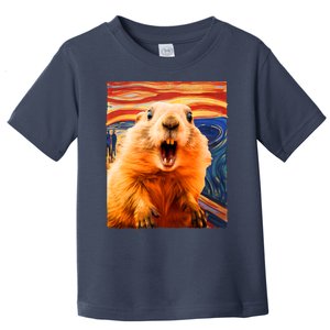 Funny Groundhog Day The Scream Painting Toddler T-Shirt