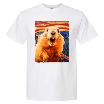 Funny Groundhog Day The Scream Painting Garment-Dyed Heavyweight T-Shirt