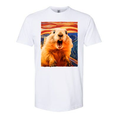 Funny Groundhog Day The Scream Painting Softstyle CVC T-Shirt