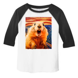 Funny Groundhog Day The Scream Painting Toddler Fine Jersey T-Shirt