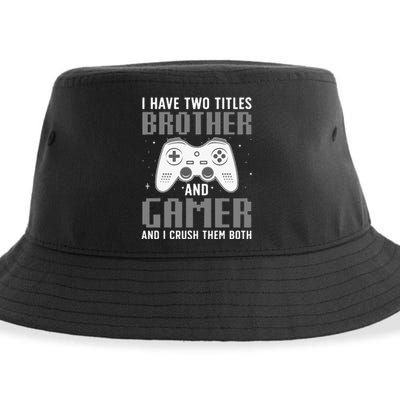 Funny Gaming Design For Brother Gamer Gaming Lover Sustainable Bucket Hat