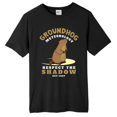 Funny Groundhog Day Respect The Shadow Cool Gift Tall Fusion ChromaSoft Performance T-Shirt