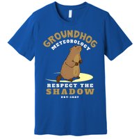 Funny Groundhog Day Respect The Shadow Cool Gift Premium T-Shirt