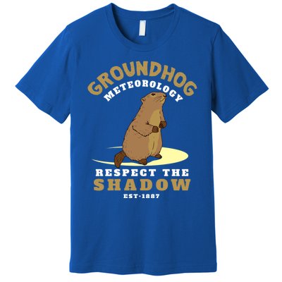 Funny Groundhog Day Respect The Shadow Cool Gift Premium T-Shirt