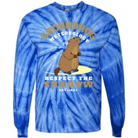 Funny Groundhog Day Respect The Shadow Cool Gift Tie-Dye Long Sleeve Shirt