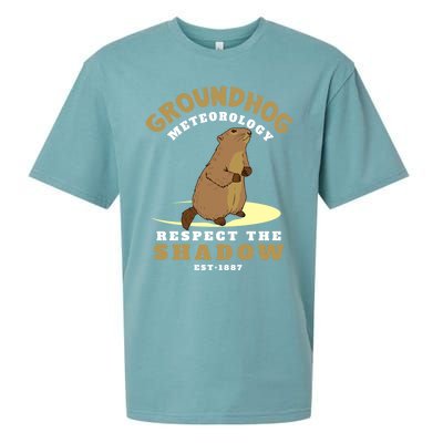 Funny Groundhog Day Respect The Shadow Cool Gift Sueded Cloud Jersey T-Shirt