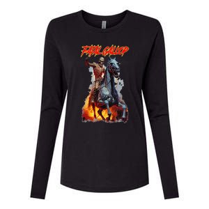 Fatal Gallop Diabolic Fear Black Horror Evil Monster Terror Womens Cotton Relaxed Long Sleeve T-Shirt