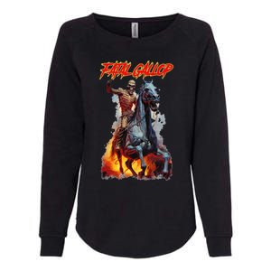 Fatal Gallop Diabolic Fear Black Horror Evil Monster Terror Womens California Wash Sweatshirt