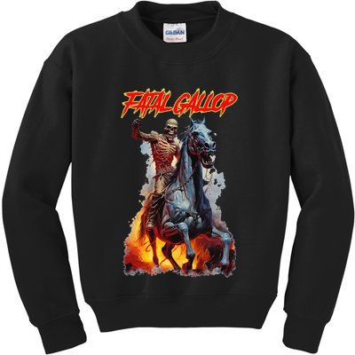 Fatal Gallop Diabolic Fear Black Horror Evil Monster Terror Kids Sweatshirt