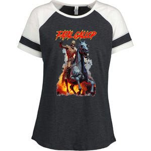 Fatal Gallop Diabolic Fear Black Horror Evil Monster Terror Enza Ladies Jersey Colorblock Tee