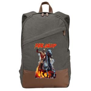 Fatal Gallop Diabolic Fear Black Horror Evil Monster Terror Cotton Canvas Backpack