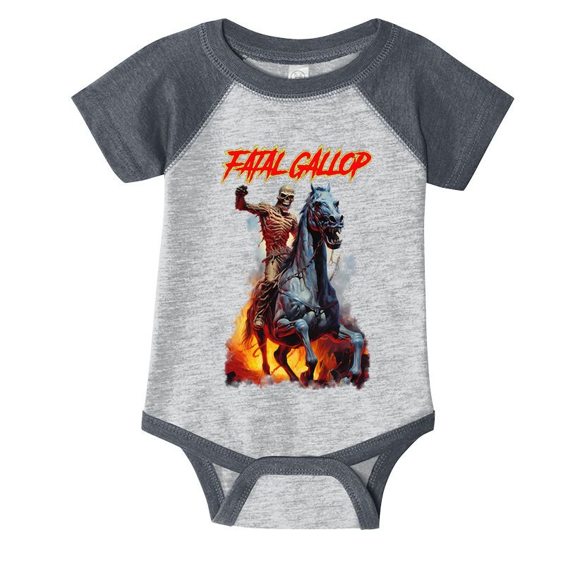 Fatal Gallop Diabolic Fear Black Horror Evil Monster Terror Infant Baby Jersey Bodysuit