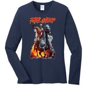 Fatal Gallop Diabolic Fear Black Horror Evil Monster Terror Ladies Long Sleeve Shirt