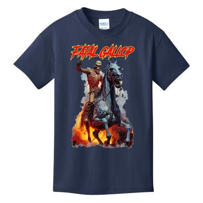 Fatal Gallop Diabolic Fear Black Horror Evil Monster Terror Kids T-Shirt