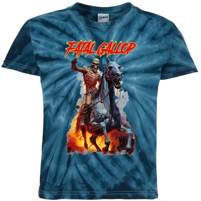 Fatal Gallop Diabolic Fear Black Horror Evil Monster Terror Kids Tie-Dye T-Shirt