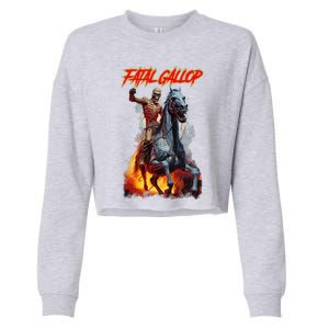 Fatal Gallop Diabolic Fear Black Horror Evil Monster Terror Cropped Pullover Crew