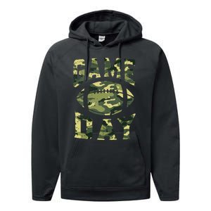 Football Game Day Camo Flag Patriotic Usa Camouflage Performance Fleece Hoodie