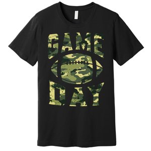 Football Game Day Camo Flag Patriotic Usa Camouflage Premium T-Shirt