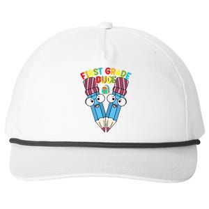 First Grade Dude First Day Of School First Grade Gift Snapback Five-Panel Rope Hat