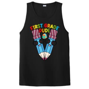 First Grade Dude First Day Of School First Grade Gift PosiCharge Competitor Tank