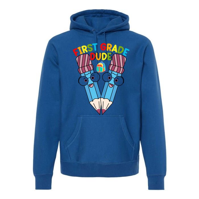 First Grade Dude First Day Of School First Grade Gift Premium Hoodie