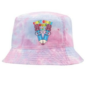 First Grade Dude First Day Of School First Grade Gift Tie-Dyed Bucket Hat