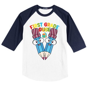 First Grade Dude First Day Of School First Grade Gift Baseball Sleeve Shirt