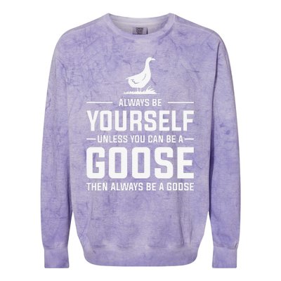 Funny Goose Design Always Be A Goose Colorblast Crewneck Sweatshirt