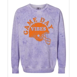 Football Game Day Vibes Orange Helmet Colorblast Crewneck Sweatshirt